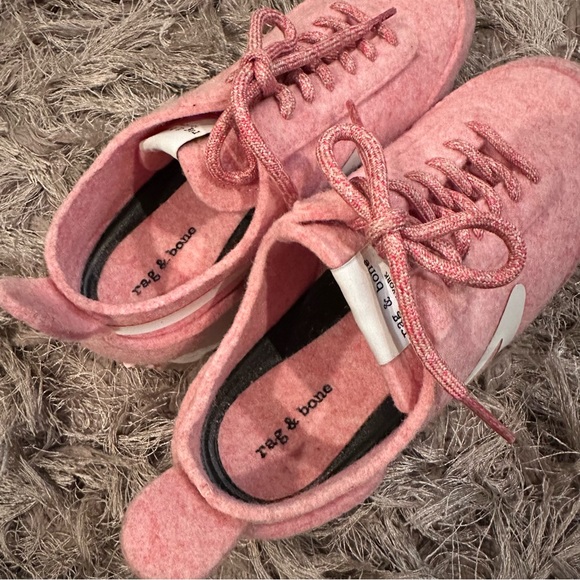 Rag & Bone Retro Runner Felted Wool Blend Pink Sneakers - Picture 11 of 16